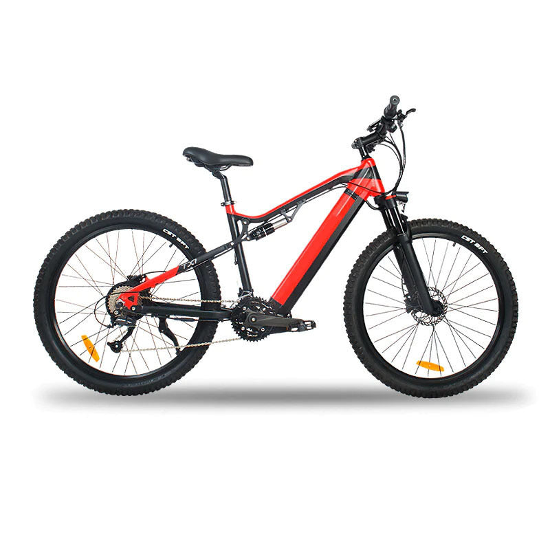 Red 500W Electric Ebike - 27.5 Inch Electric Mountain Bicycle 48V 27 Speed 
(US Market)