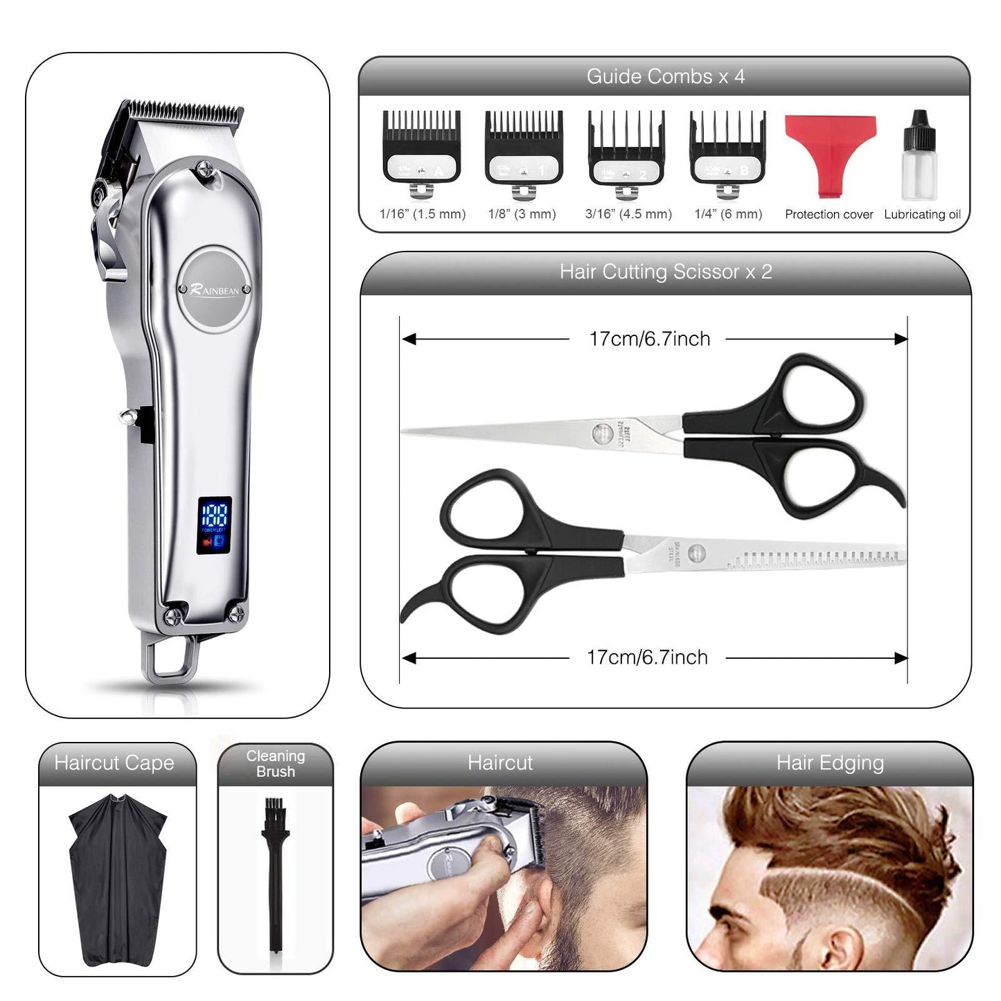 Trimmer Grooming Kit Cordless Hair Clipper Male / Female